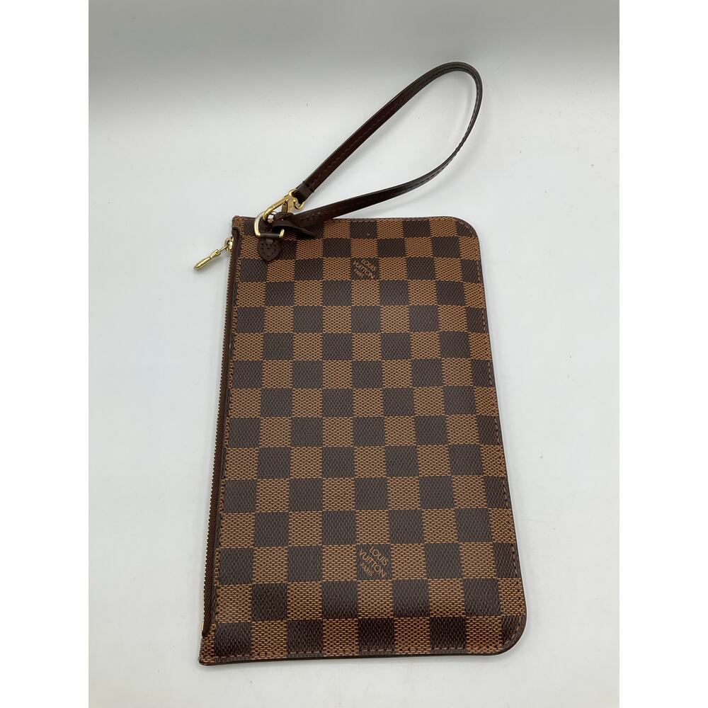 Pre-Owned Checkered Louis Vuitton Clutch- about 9.5 x 6 inches, Brown/Red - Picture 6 of 7